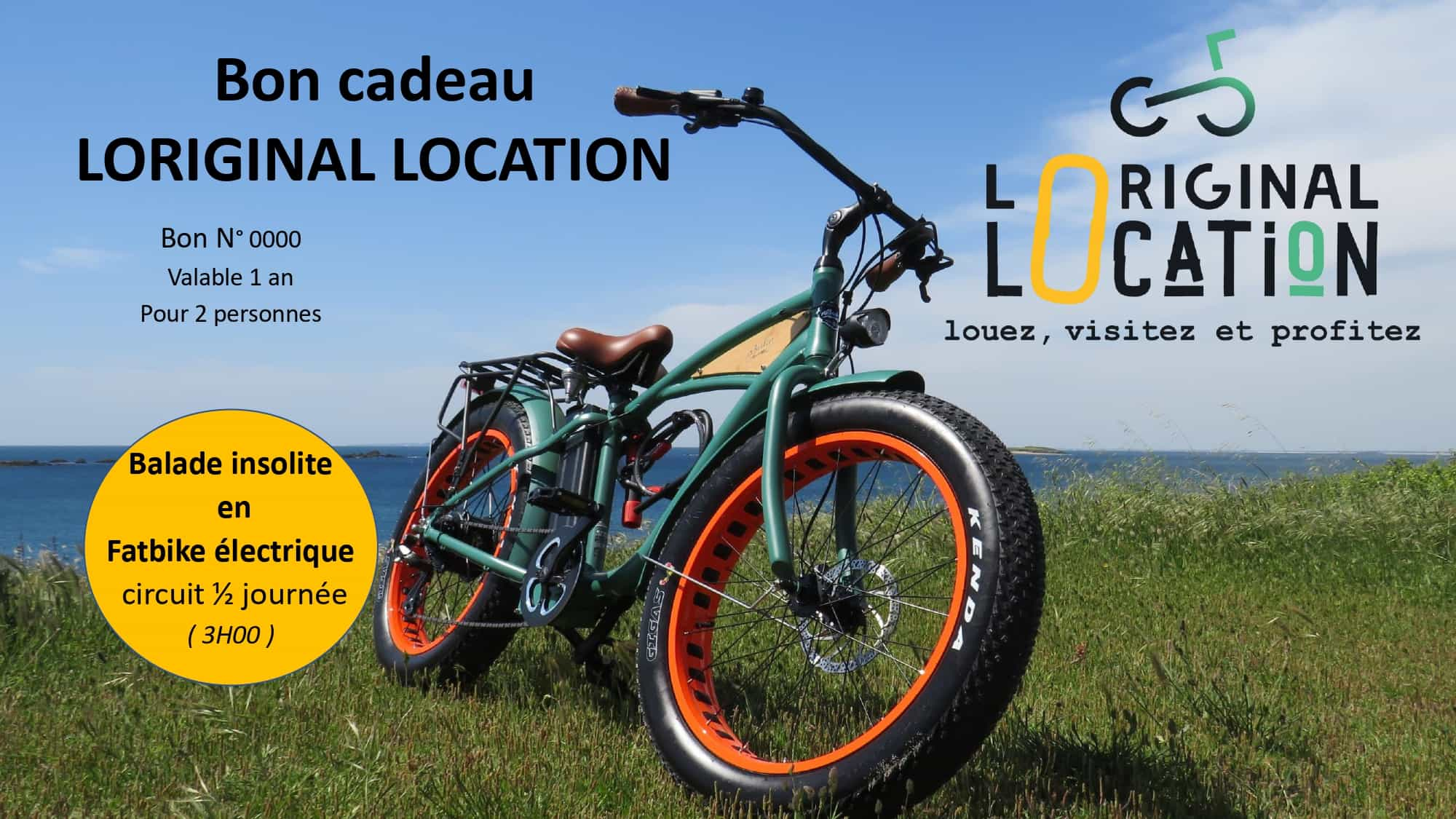 Bon cadeau pour une balade insolite en fatbike électrique sur Etel, Erdeven, Plouharnel, Quiberon, Carnac, ...